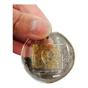 Vintage Italian Art Glass 2" Round Christmas Ornament w/ Heart Center